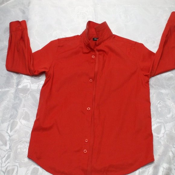 Eleganza Junior Red Long Sleeve Shirt Size 10 - Picture 5 of 5